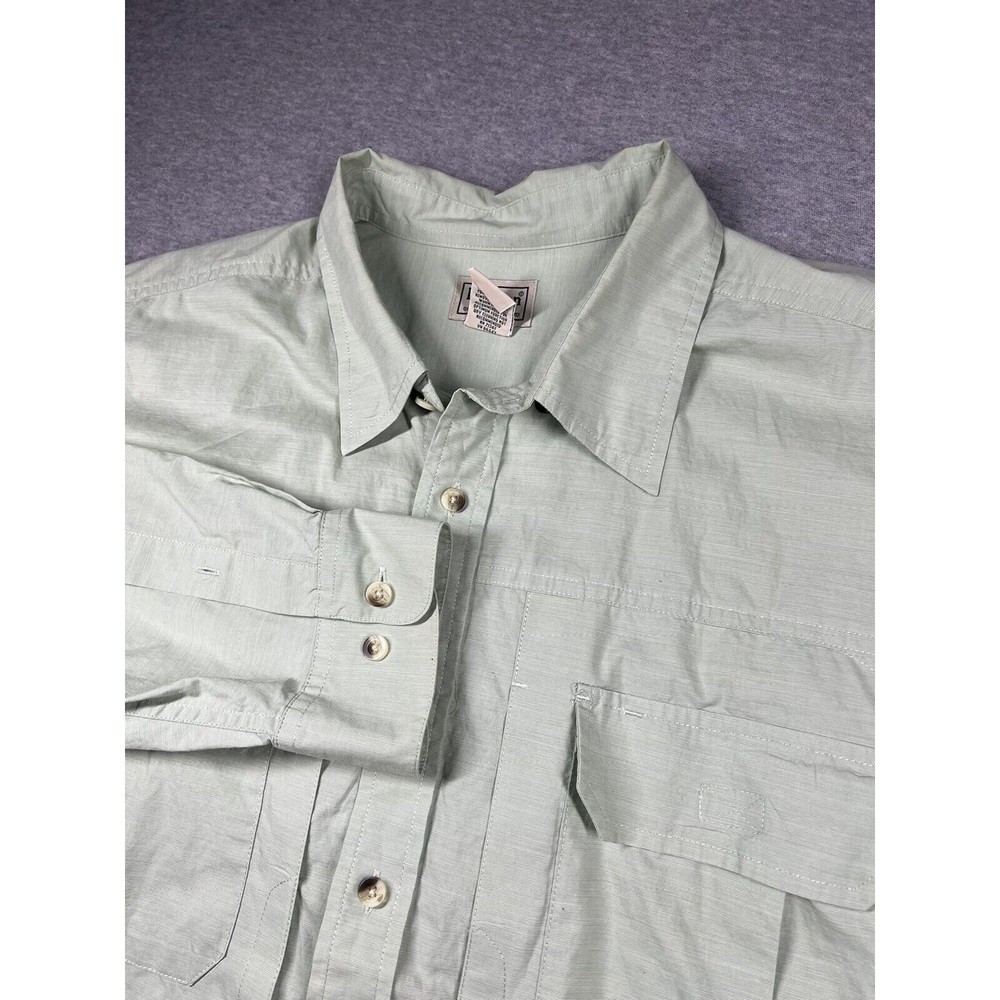 LL BEAN Shirt Mens XL reg Traditional Fit Button Down Dress green